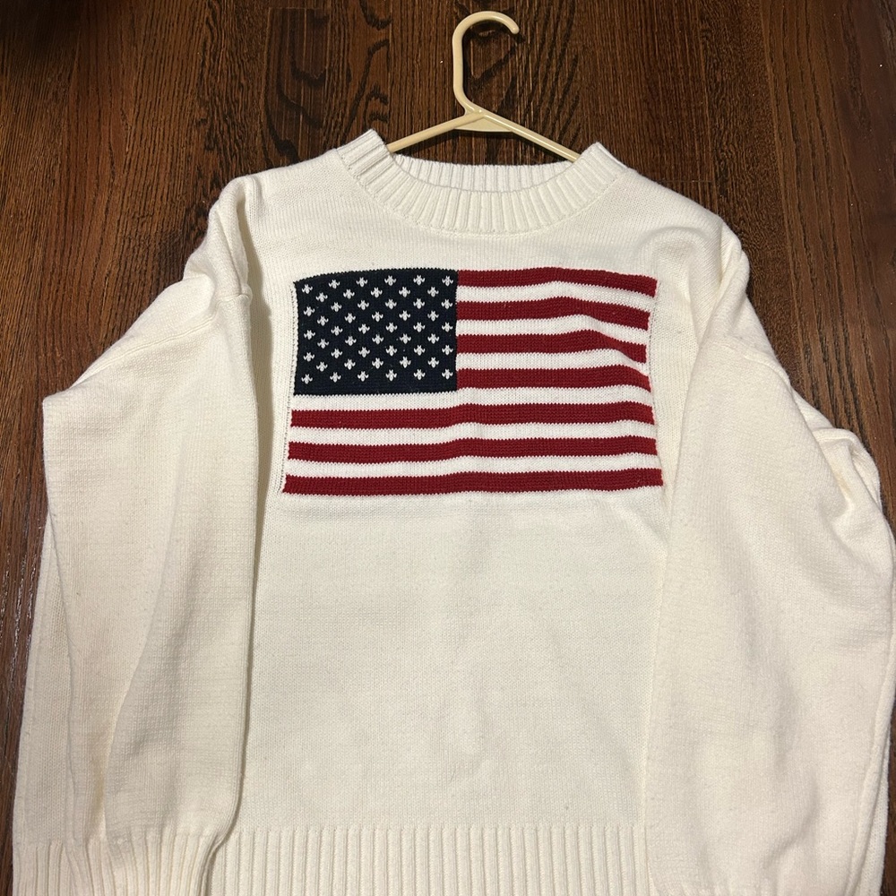 American Flag Sweater in Cream